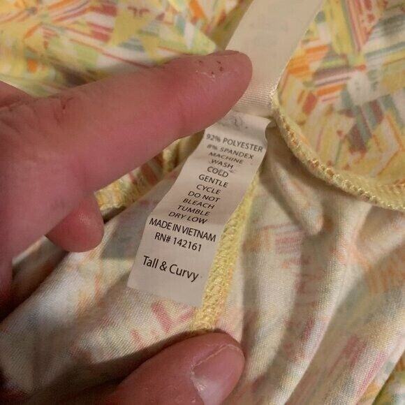 LulaRoe Tall & Curvy Leggings Pastel Geometric Full Length Large Tall - Picture 7 of 7